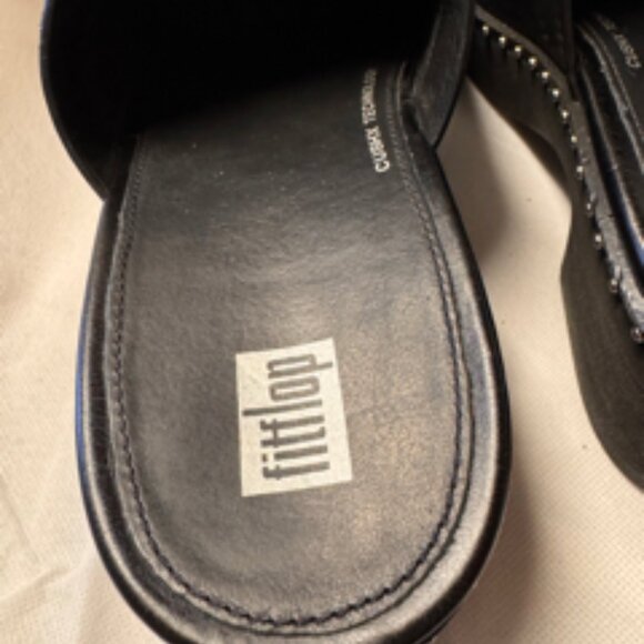 FitFlop Women's Size 9 Black Pilar Studded Platform Mules - Picture 10 of 13